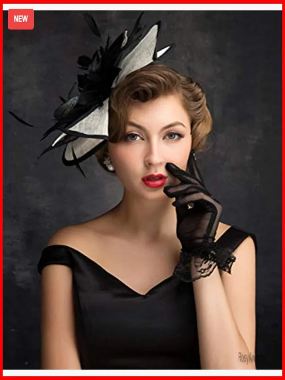 Vintage Floral Derby Fascinator Headpiece with Feathers and Headband Clips